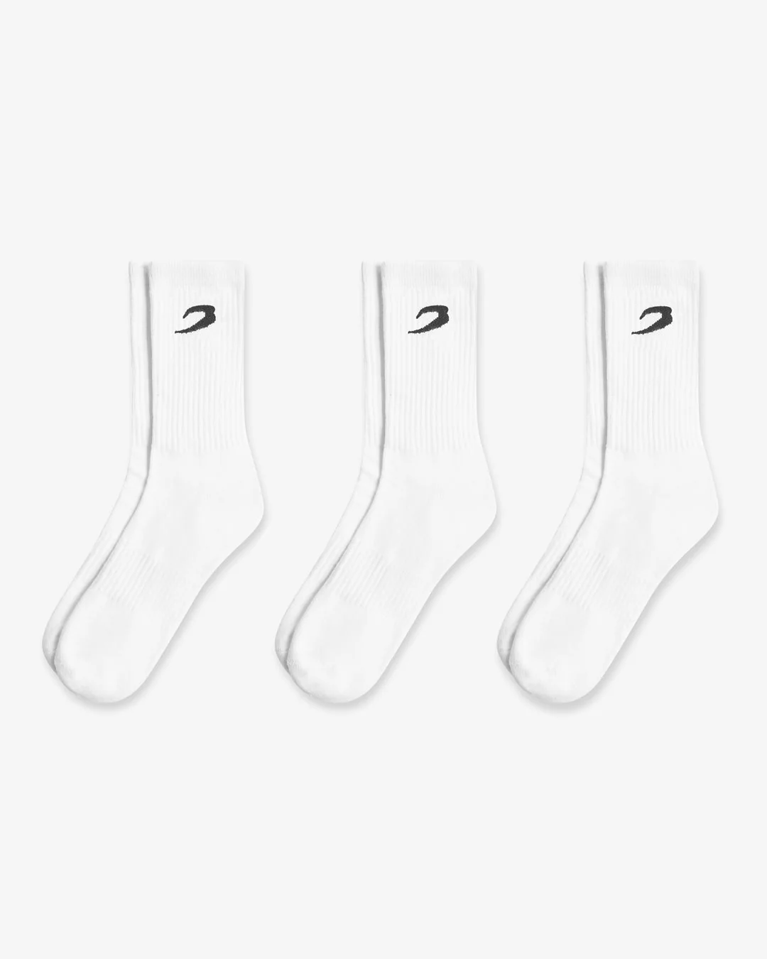 BOXRAW Crew Socks (3 Pairs) - White - Image 5