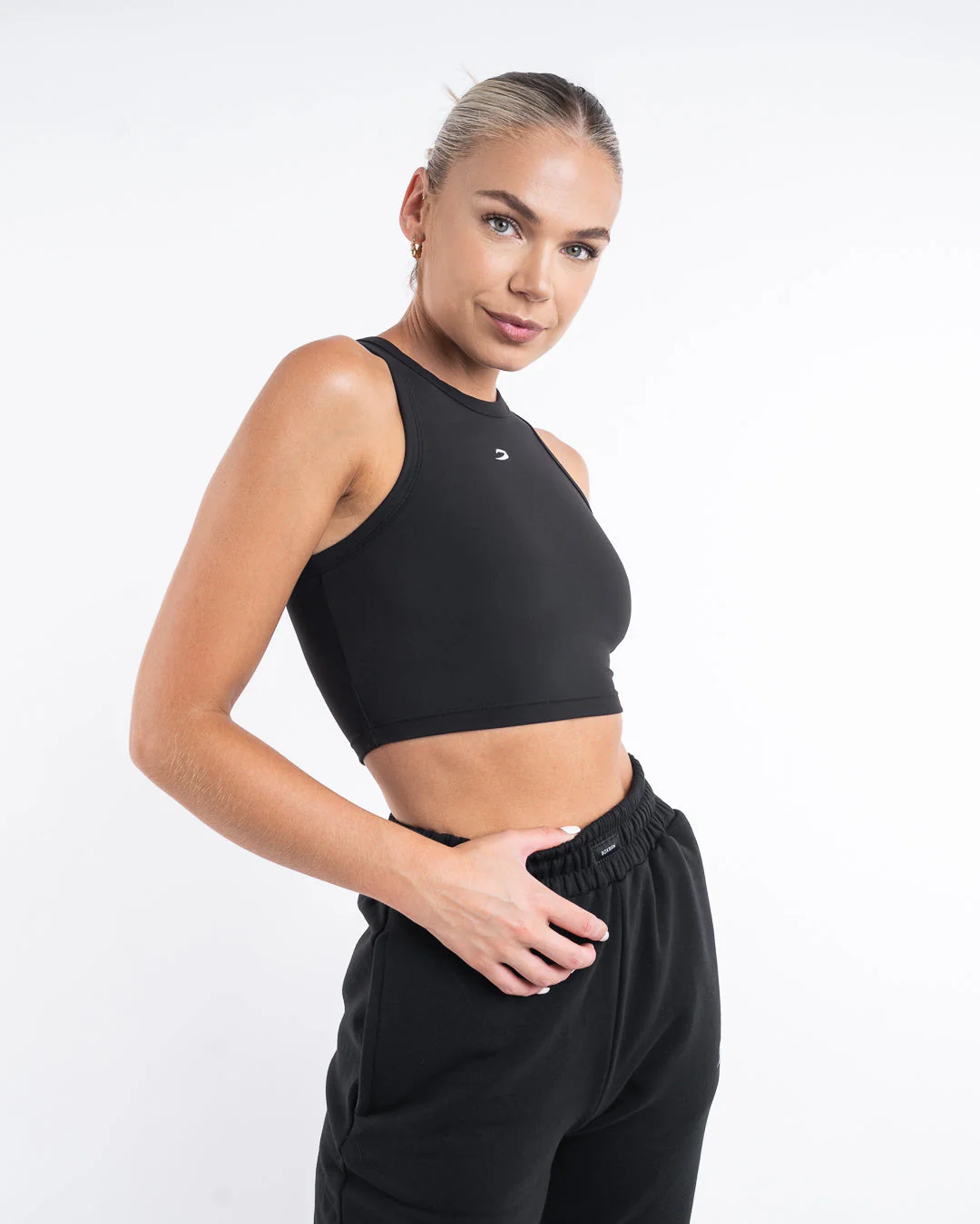 Essentials Racer Crop Top - Black - Image 3