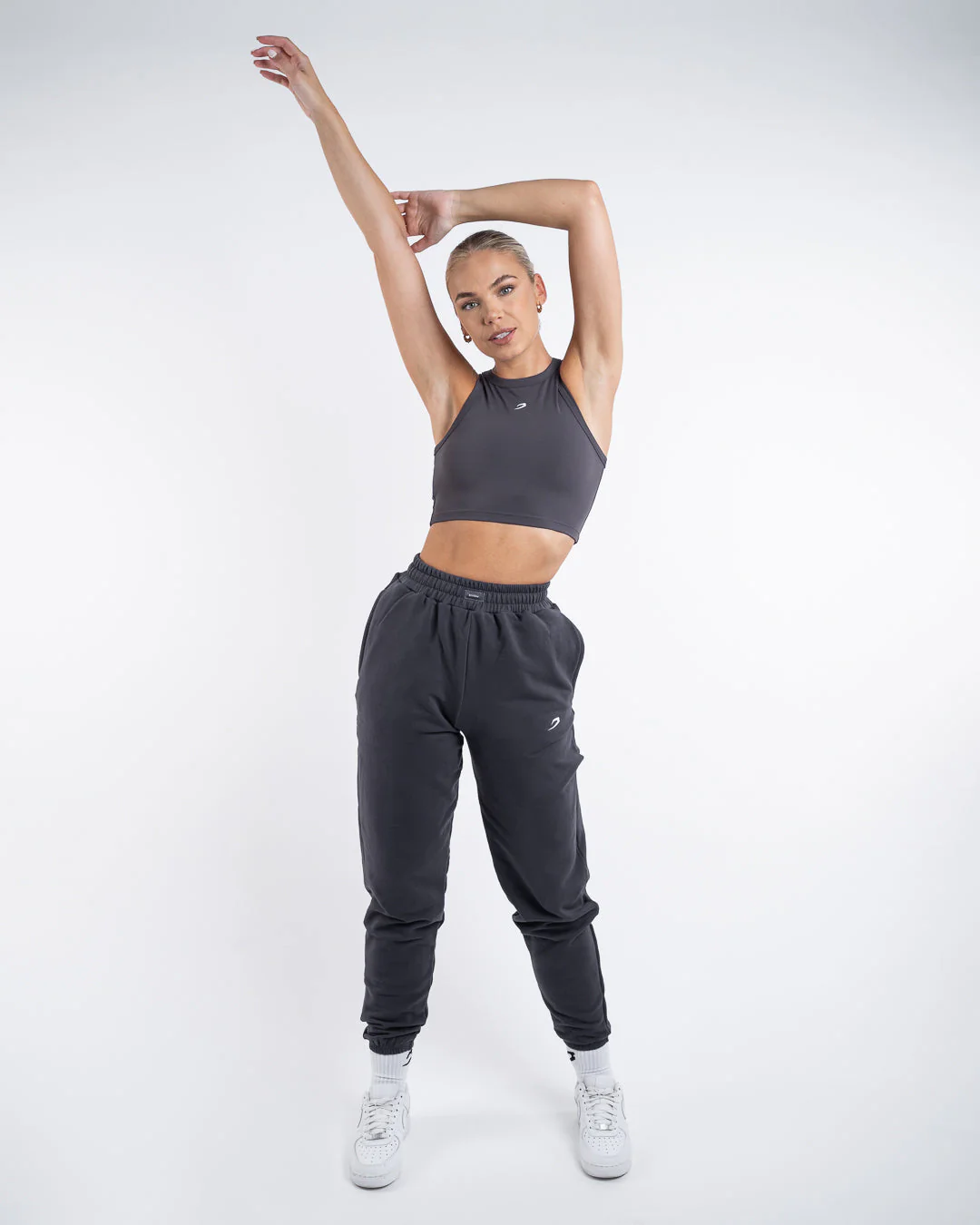 Essentials Racer Crop Top - Charcoal - Image 6