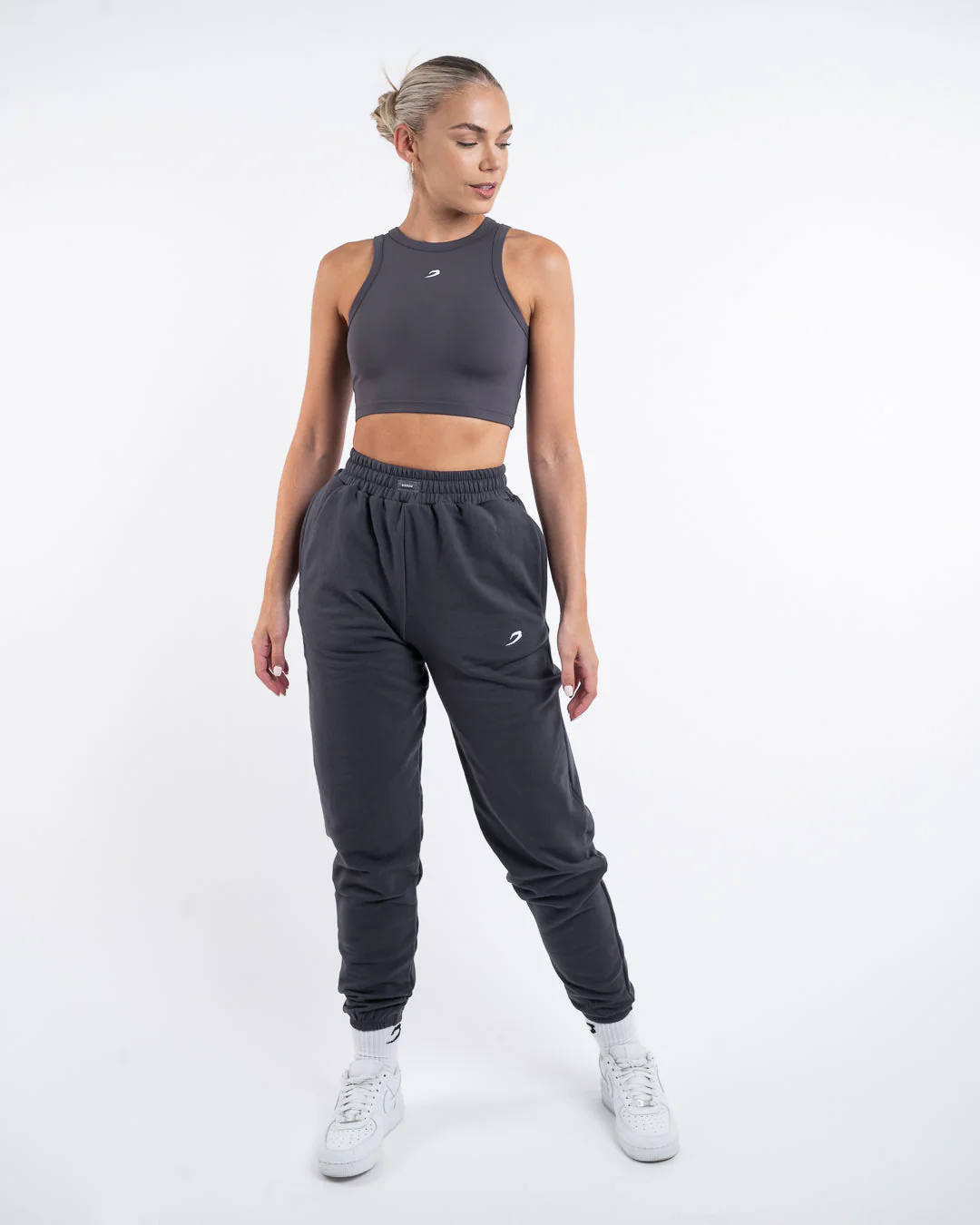 Essentials Racer Crop Top - Charcoal - Image 7